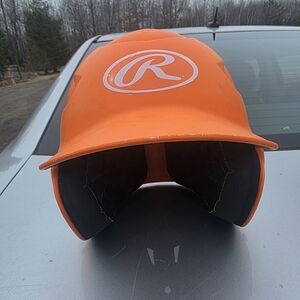 Rawlings Orange Batting Helmet with Ear Protection